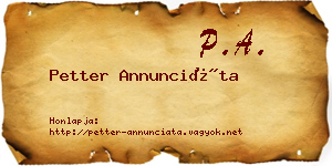 Petter Annunciáta névjegykártya